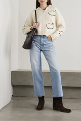 MOTHER THE RAMBLER ZIP FLOOD HIGH RISE STRAIGHT LEG JEANS