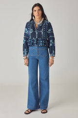 Maison Hotel sora blouse in shibori ink