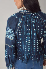 Maison Hotel sora blouse in shibori ink