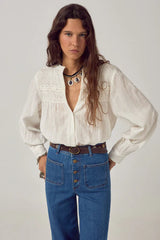 MAISON HOTEL PAOLI BLOUSE IN SAPORE DI SALE BIANCO