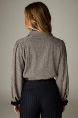 MAISON HOTEL CLAUDE SHIRT IN COFFEE STRIPES