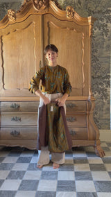 INJIRI WILLOW Hand embroidered JACKET 140 in dark brown